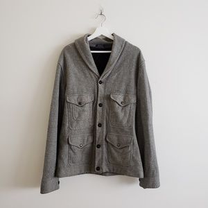 Ralph Lauren Men's Grey Peacoat w back design